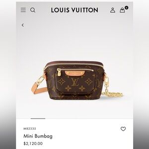 Louis Vuitton Brown Monogram Mini Bumbag with Gold Hardware